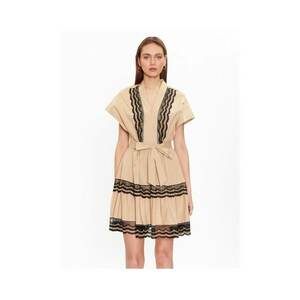 Rochie de vara bej - dungi negre imagine