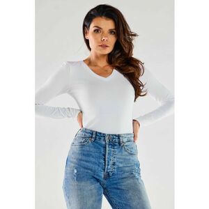 Bluza dama - Bumbac/Elastan - Alb - Alb imagine