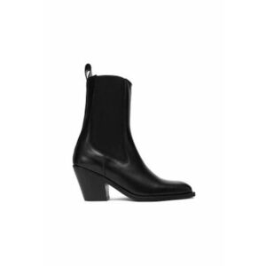Botine pentru dama - piele naturala - Negru imagine