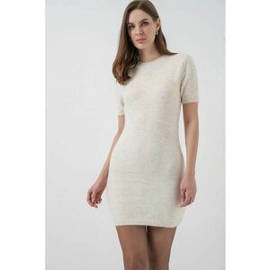Rochie Mini - tricotata - crem - material tricot - imagine