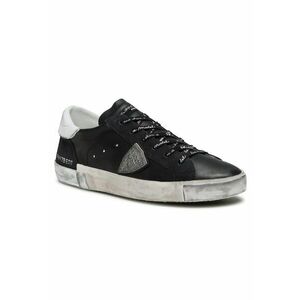 Tenisi barbati Noir Argent - piele naturala - negru - imagine