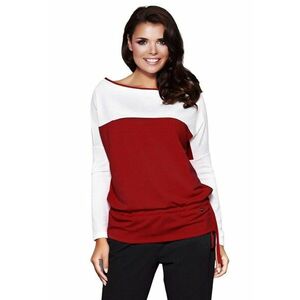 Bluza dama - Poliester/Viscoza - Visiniu/Alb imagine