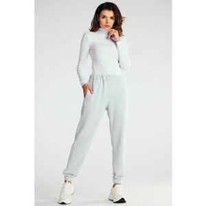 Pantaloni dama - Bumbac/Elastan - Gri - Gri imagine