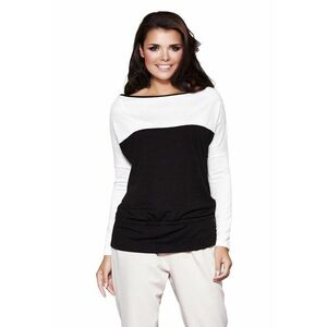 Bluza dama - Poliester/Viscoza - Negru/Alb imagine