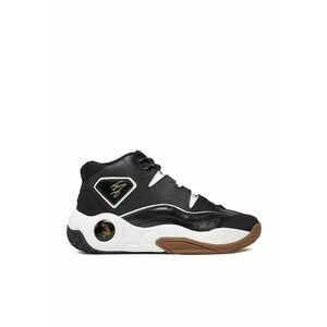 Pantofi sport barbati adidasi baschet - piele naturala - negru/alb imagine