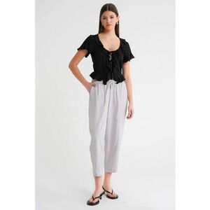 Pantaloni dama - Salwar Fit - snur - gri - textil imagine