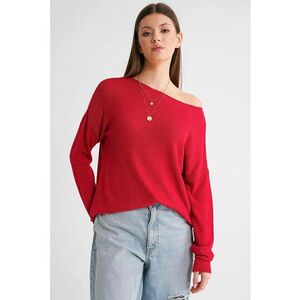 Pulover dama - oversize - rosu - tricot - One Size imagine