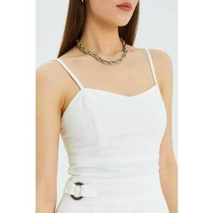 Maiou dama - scurta - guler in forma de inima - ivory - textil imagine