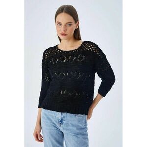 Pulover - negru - tricot - imagine