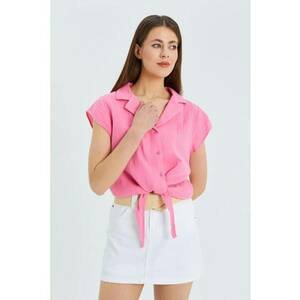 Camasa dama - camasa scurta - roz pudrat - textil imagine
