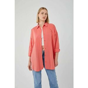 Camasa dama - camasa cu maneca lunga - rosu ciresiu - textil imagine