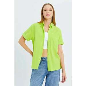 Camasa dama - camasa poplin Slim Fit - verde padure - textil imagine