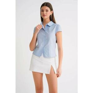 Camasa dama - poplin Slim Fit - albastru deschis - textil imagine