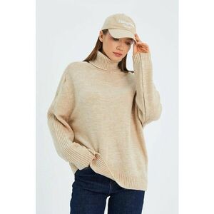 Pulover dama - bej natural - tricot - imagine