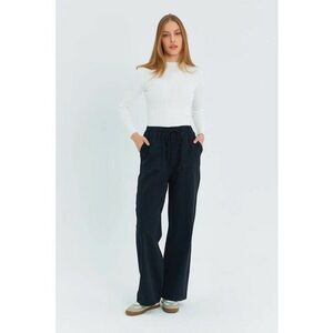 Pantaloni dama - bumbac - talie elastica - negru imagine
