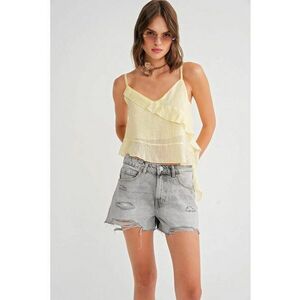 Maiou dama - scurta - texturata - galben lamaie - textil imagine