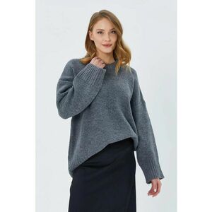 Pulover dama - supradimensionat - gri inchis - textil - imagine