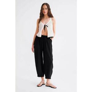 Pantaloni dama - Salwar Fit negru - textil - Negru imagine