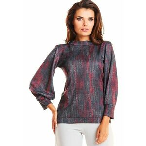 Bluza dama - Poliester - Rosu/Gri imagine