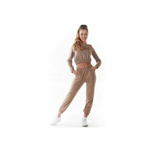 Pantaloni sport dama - Bumbac/Lycra - Bej imagine