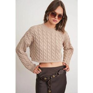 Pulover dama - bej natural - tricot - imagine