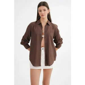 Camasa dama - Relaxed Fit - maro cafea - textil imagine
