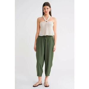 Pantaloni dama - Salwar Fit - verde - textil imagine