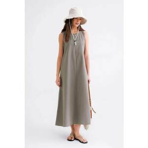 Rochie Maxi - Relaxed Fit - Gri - Textil imagine