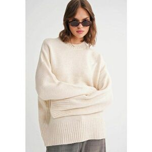 Pulover dama - supradimensionat - crem natural - textil - imagine