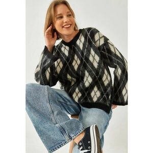 Pulover dama - tricotat - negru - imagine