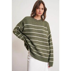 Pulover dama - Tricot - Kaki - Dungi - imagine