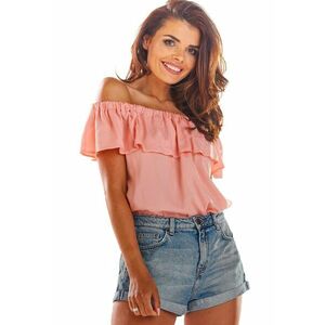 Bluza cu umerii goi - Viscoza - Roz imagine