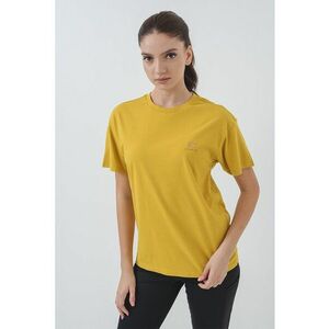 Tricou de bumbac cu decolteu la baza gatului Nina - Galben mustar imagine