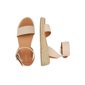 Sandale dama - espadrile bej - tesatura imagine