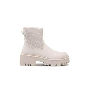 Botine dama - H18981-2 - piele ecologica - bej - Bej imagine