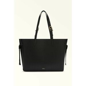 Geanta shopper din piele cu bareta ajustabila - Negru imagine