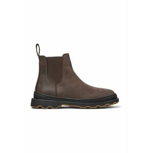 Ghete Chelsea de piele cu banda pull-on - Maro inchis imagine