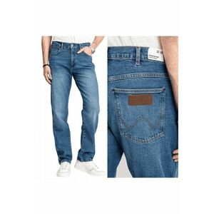 Blugi Barbati - Frontier - Straight Fit - Talie Medie - Fermoar - Lungi - 5 Buzunare - Bumbac - Albastru - Albastru imagine