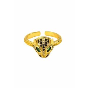 Inel auriu - suflat cu aur 14k - reglabil - forma de pantera - cu pietre din zirconiu - Melania C1 imagine