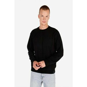 Pulover regular fit cu decolteu la baza gatului - Negru imagine