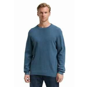 Pulover slim-fit din amestec de bumbac organic - Albastru inchis imagine