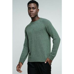 Pulover slim fit cu maneci raglan - Verde/Verde pal imagine