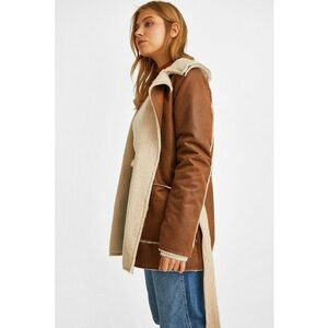 Jacheta din blana shearling sintetica - Maro deschis/Bej deschis imagine