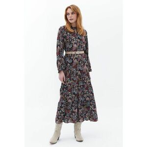 Rochie midi cu imprimeu floral - Rosu/Galben/Bleumarin imagine