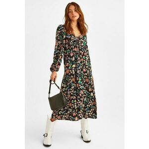 Rochie midi cu imprimeu floral - Multicolor imagine