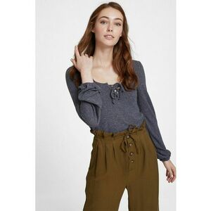 Bluza din amestec de in - Gri inchis imagine
