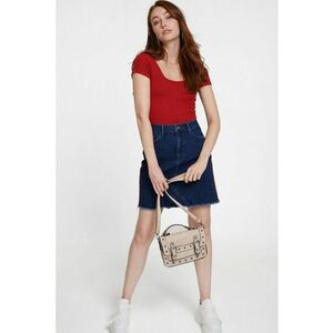 Fusta mini din denim - Rosu/Bleumarin imagine
