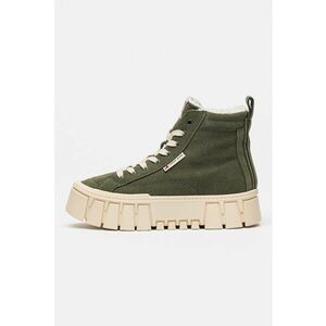 Tenisi mid-high din piele intoarsa Vulc - Verde pal imagine