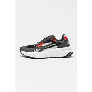Pantofi sport low-cut cu insertii din plasa si model unisex - Rosu/Negru/Gri antracit imagine