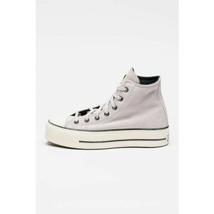 Tenisi mid-high din piele intoarsa cu talpa flatform Chuck Taylor All Star - Lila pal imagine